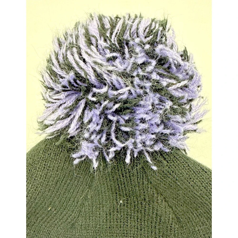 Vegas Golden Knights Hockey Fights Cancer Cuffed Knit Pom Beanie Hat Purple/Blac